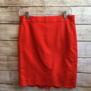 ‎J CREW FACTORY PENCIL SKIRT WITH SCALLOPED HEM